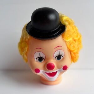 Vintage Clown Head Decor 5 Inch with Curly Hair